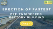 Fastest Erection Of Pre Engineered Factory Building Day 1 Epack Prefab